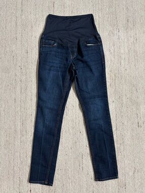 Old Navy Maternity Dark Wash Skinny Ankle Jeans Over Belly Panel Size 8 Regular